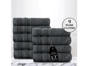 Lavish Touch 100% Cotton Pack of 9 Wash Towels Lavish Touch 100% Cotton Pack of 9 Wash Towels