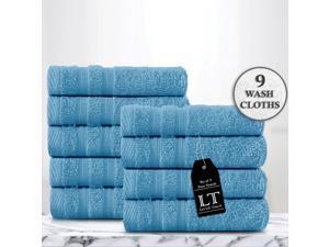 Lavish Touch 100% Cotton Pack of 9 Wash Towels Lavish Touch 100% Cotton Pack of 9 Wash Towels