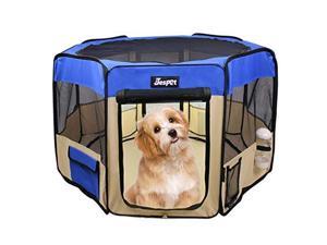 Jespet Portable Foldable Pet Dog Playpen, Portable Pet Playpen Exercise Pen Kennel with Carry Bag for Puppy Cats Kittens Rabbits