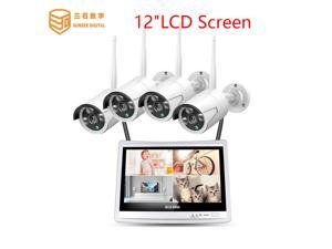 SUNSEE DIGITAL 12'' Displayer 4pcs 1080P Wireless CCTV IP Camera System 4CH NVR wifi video surveillance home Security System Kit SUNSEE DIGITAL 12'' Displayer 4pcs 1080P Wireless CCTV IP Camera System 4CH NVR wifi video surveillance home Security System Kit