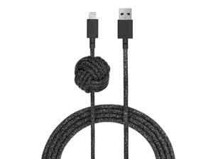 Native Union Night Charge/Sync Lightning Cable with Weighted Knot 10ft Cosmo (Black) Charge/Sync Cables