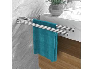 Towel Racks for Bathroom, 27.56 inch Black Double Bath Towel Bar, Wall Mounted SUS304 Brushed Stainless Steel Hand Towel Holder Rust/Scratch Resistant