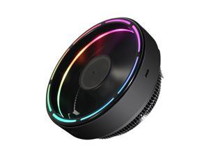 Vetroo M2 CPU Cooler, Black Aluminum Fins LED Ring Lighting Hydraulic Bearing 90W TDP Air Cooler for Intel LGA 1700/1200/115X AMD AM5 AM4