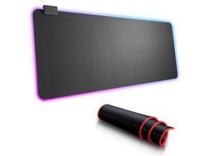 Vetroo MP800 RGB Gaming Mouse Pad, 14 Modes LED Lights, Anti-Slip Rubber Base, Soft Extended Large USB Mouse Mat for Laptop, Computer & Office