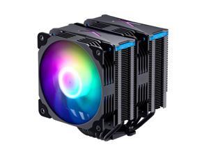 Vetroo U6 Dual Tower CPU Cooler, 120mm Addressable RGB Lighting and PWM Air Cooler 220W TDP 6pc Heatpipes for Intel LGA 1200 115X / AMD Ryzen AM4