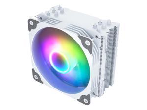 Vetroo V5 White CPU Air Cooler w/ 5 Heat Pipes 120mm PWM Processor 150W TDP Cooler for Intel LGA 1700/1200/115X AMD AM5/AM4 w/Addressable RGB Lighting Sync
