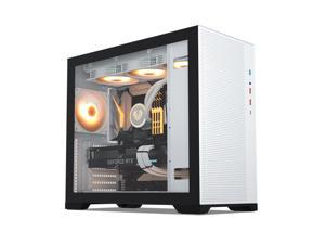 Vetroo AL-MESH-7C White Compact ATX PC Case, Front Power Supply, Top 360mm Radiator Support, Type-C & USB 3.0 I/O Panel, High-Airflow Mesh Gaming Case w/ Rear 120mm ARGB & PWM Fan