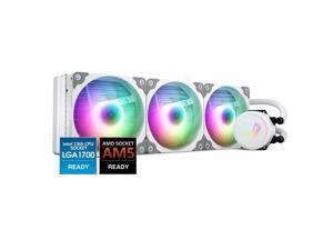 Vetroo V360 White Liquid CPU Cooler, 3X 120mm Addressable RGB & PWM Fans/Pump, 360mm Radiator 290W TDP AIO Water Cooler w/Controller Hub for Intel LGA 1700/1200/115X AMD AM5/AM4