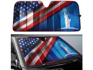 Big Ant Car Windshield Sun Shade, Statue of Liberty and American Flag Design Sunshades Keep Vehicle Cool Protect Your Car from Sun Heat & Glare Best UV Ray Visor Protector(63 X 28.5inch) Big Ant Car Windshield Sun Shade, Statue of Liberty and American Flag Design Sunshades Keep Vehicle Cool Protect Your Car from Sun Heat & Glare Best UV Ray Visor Protector(63 X 28.5inch)