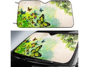 Big Ant Car Sun Shade, Windshield Sun Shade Butter-Fly Design Sunshades Keep Vehicle Cool Best UV Ray Sun Visor Protector Prevent Your Car from Sun Heat & Glare(Green Size: 58 X 28.5inch) Big Ant Car Sun Shade, Windshield Sun Shade Butter-Fly Design Sunshades Keep Vehicle Cool Best UV Ray Sun Visor Protector Prevent Your Car from Sun Heat & Glare(Green Size: 58 X 28.5inch)