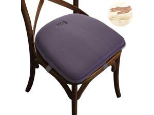 Big Hippo Chair Pads, Memory Foam Chair Seat Cushion Non Slip Rubber Back Thicken Chair Padding with Elastic Bands for Home Office Chair Outdoor Seats (Gray - 1pc)