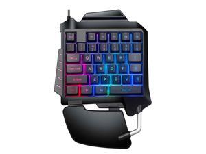 Wired Mechanical One-Hand Gaming Keyboard Portable LED Backlight Mini Gaming Keyboard for PUBG / CF Wired Mechanical One-Hand Gaming Keyboard Portable LED Backlight Mini Gaming Keyboard for PUBG / CF