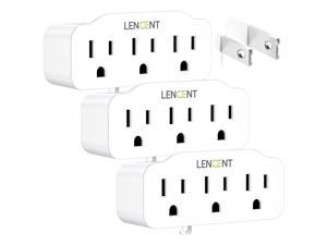 3 Prong to 2 Prong Grounding Adapter, LENCENT Plug Extender, Wall Plug Splitter, Outlet Converter with 3 AC Outlets, Travel Power Adaptor for US to Japan-Type A, Cruise Ship Approved, 3 Pack
