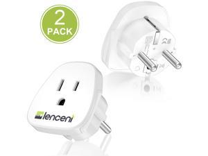 2 Pack,Germany France Travel Power Adapter, LENCENT Schuko European Travel Plug , Outlet Adaptor Charger for US to Europe EU German French Russia Iceland Spain Greece Norway Korea (Type E/F)