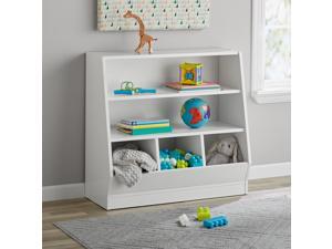 Bin Storage and Book Case, White Finish Bin Storage and Book Case, White Finish