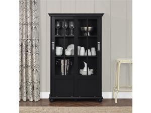 Bookcase with Sliding Glass Doors, BLACK Bookcase with Sliding Glass Doors, BLACK