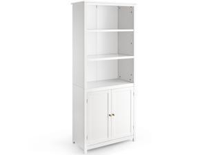 Bookcase Shelving Storage Wooden Cabinet Unit Standing Display Bookcase W/Doors Bookcase Shelving Storage Wooden Cabinet Unit Standing Display Bookcase W/Doors