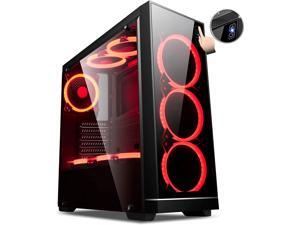 Computer Case ATX Gaming PC Mid Tower Case for ATX/M-ATX/ITX with Touch Buttons Acrylic Computer Case ATX Gaming PC Mid Tower Case for ATX/M-ATX/ITX with Touch Buttons Acrylic