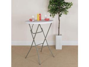 Furniture 2.6-Foot Round Granite White Plastic Bar Height Folding Table Furniture 2.6-Foot Round Granite White Plastic Bar Height Folding Table