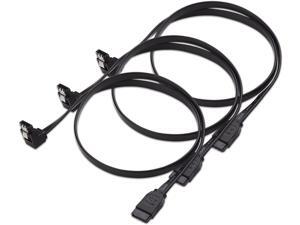 Cable Matters 3-Pack 90 Degree Right Angle SATA III 6.0 Gbps SATA Cable (SATA 3 Cable) Black - 18 Inches Cable Matters 3-Pack 90 Degree Right Angle SATA III 6.0 Gbps SATA Cable (SATA 3 Cable) Black - 18 Inches