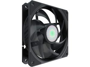 Cooler Master SickleFlow 120 V2 All-Black 120mm Square Frame Fan with Air Balance Curve Blade Design Sealed Bearing PWM Control for Computer Case & Liquid Radiator
