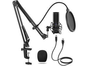 TONOR USB Microphone Kit, Streaming Podcast PC Condenser Computer Mic for Gaming, YouTube Video, Recording Music, Voice Over, Studio Mic Bundle with Adjustment Arm Stand, Q9