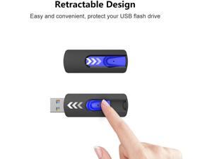 JUANWE 128GB USB Flash Drive USB 3.0 Thumb Drive Retractable Slide Memory Stick High-Speed Jump Drive Zip Drive with LED Indicative USB Stick - Blue JUANWE 128GB USB Flash Drive USB 3.0 Thumb Drive Retractable Slide Memory Stick High-Speed Jump Drive Zip Drive with LED Indicative USB Stick - Blue