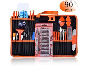 90pcs Electronics Repair Tool Kit Professional, Precision Screwdriver Set Magnetic for Fix Open Pry Cell Phone, Apple iPhone, Computer, PC, Laptop, Tablet, iPad, Macbook with Portable Bag 90pcs Electronics Repair Tool Kit Professional, Precision Screwdriver Set Magnetic for Fix Open Pry Cell Phone, Apple iPhone, Computer, PC, Laptop, Tablet, iPad, Macbook with Portable Bag
