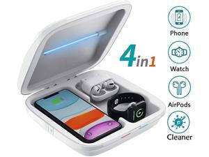 UV Wireless Charger Phone Cleaner, Smartphone Cleaning Multi-Function Box, 4 in 1 QI Wireless Phone Charging Station, Compatible with iPhone 11 Pro Max X Xs XR 8 Apple iwatch 5 4 3 Airpods Pro UV Wireless Charger Phone Cleaner, Smartphone Cleaning Multi-Function Box, 4 in 1 QI Wireless Phone Charging Station, Compatible with iPhone 11 Pro Max X Xs XR 8 Apple iwatch 5 4 3 Airpods Pro