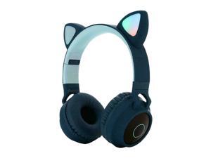 Wireless Cat Ear Headphones Bluetooth Headset LED Lights Earphone Kids Adults for iPhone/iPad/Smartphones/Laptop/PC/TV (Blue) Wireless Cat Ear Headphones Bluetooth Headset LED Lights Earphone Kids Adults for iPhone/iPad/Smartphones/Laptop/PC/TV (Blue)
