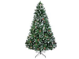 Artificial Christmas Tree 7 Foot Flocked Snow Trees Pine Cone Decoration Unlit(7 Foot Upgrade) Artificial Christmas Tree 7 Foot Flocked Snow Trees Pine Cone Decoration Unlit(7 Foot Upgrade)