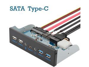 USB3.0 Front Panel hub, Optical Drive 5.25'' Panel Computer Expansion Board, 7 Ports Support Type-C, USB 3.0, USB 2.0, Microphone Input and Audio Output Ports Support SATA Hard Drive Chassis DIY USB3.0 Front Panel hub, Optical Drive 5.25'' Panel Computer Expansion Board, 7 Ports Support Type-C, USB 3.0, USB 2.0, Microphone Input and Audio Output Ports Support SATA Hard Drive Chassis DIY