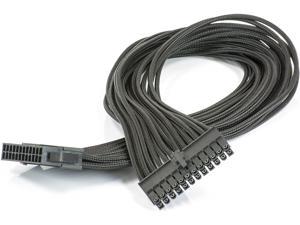 Phanteks 24 Pin M/B Premium Sleeved Extension Cable 19.68" Length, Black (PH-CB24P_BK)