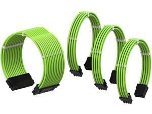 PSU Cable Extension Sleeved Custom Mod GPU PC Power Supply Braided w/Comb Kit | 1x 24 P (20+4) | 1x 8 P (4+4) CPU | 2X 8 P (6+2) GPU Set | 50CM 500MM - Green PSU Cable Extension Sleeved Custom Mod GPU PC Power Supply Braided w/Comb Kit | 1x 24 P (20+4) | 1x 8 P (4+4) CPU | 2X 8 P (6+2) GPU Set | 50CM 500MM - Green