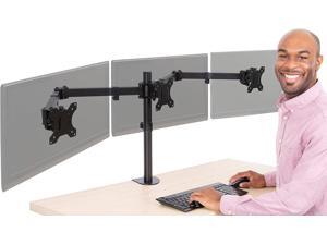 3 Monitor Mount Desk Stand | Height Adjustable Triple Horizontal Monitor Arm with Desk Clamp| Full Articulation VESA Mount Fits Most LCD/LED Monitors 13-26 in. (3 Arm Horizontal Clamp) 3 Monitor Mount Desk Stand | Height Adjustable Triple Horizontal Monitor Arm with Desk Clamp| Full Articulation VESA Mount Fits Most LCD/LED Monitors 13-26 in. (3 Arm Horizontal Clamp)