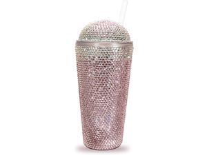 Bling Cup | 22oz Double Wall Tumbler | Pink and Silver Rhinestones Cup for women’s Bling Cup | 22oz Double Wall Tumbler | Pink and Silver Rhinestones Cup for women’s