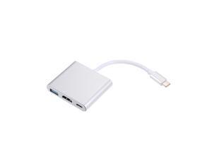 USB 3.1 Type-C to USB 3.0/ HD/ Type-C HUB USB-C 3-in-1 Adapter Dongle Dock Cable for Macbook Pro, Dell XPS 13 USB 3.1 Type-C to USB 3.0/ HD/ Type-C HUB USB-C 3-in-1 Adapter Dongle Dock Cable for Macbook Pro, Dell XPS 13