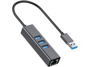 Freequeen USB 3.0 to Ethernet Adapter,3-Port USB 3.0 Hub with RJ45 10/100/1000 Gigabit Ethernet Adapter Support Windows 10,8.1,Mac OS, Surface Pro,Linux,Chromebook and More Freequeen USB 3.0 to Ethernet Adapter,3-Port USB 3.0 Hub with RJ45 10/100/1000 Gigabit Ethernet Adapter Support Windows 10,8.1,Mac OS, Surface Pro,Linux,Chromebook and More