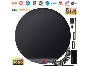 Amplified HD Digital Round TV Antenna Long 200+ Miles Range - Support 4K 1080p Fire tv Stick and All Older TV's - Indoor Smart Switch Amplifier Signal Booster - 18ft HDTV Cable/AC Adapter Amplified HD Digital Round TV Antenna Long 200+ Miles Range - Support 4K 1080p Fire tv Stick and All Older TV's - Indoor Smart Switch Amplifier Signal Booster - 18ft HDTV Cable/AC Adapter