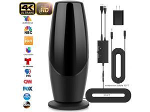 TV Antenna, 2020 Upgraded Outdoor Indoor Digital HD 4K Antenna, 220 Miles Range with Amplifier, 35ft Coax Cable(Included Extension Cord), Support All TVs,HDTV Antenna for Free Local Channels (Black) TV Antenna, 2020 Upgraded Outdoor Indoor Digital HD 4K Antenna, 220 Miles Range with Amplifier, 35ft Coax Cable(Included Extension Cord), Support All TVs,HDTV Antenna for Free Local Channels (Black)