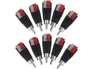 Lollipop Speaker Wire Cable to Audio Male RCA Connector Adapter Jack Plug 10pcs/Set
