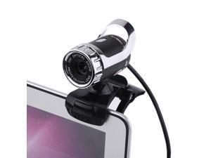 12M Pixels Clip-on Webcam Web Camera HD 360° Rotating Stand Built-in Microphone for PC Silver
