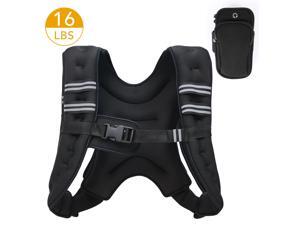 ZELUS Weighted Vest 16lbs Weight Vest with Reflective Stripe for Workout, Strength Training, Running, Fitness, Muscle Building, Weight Loss, Weightlifting