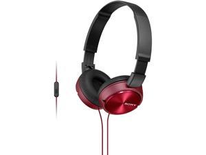 Sony Foldable Headphones with Smartphone Mic and Control - Metallic Red