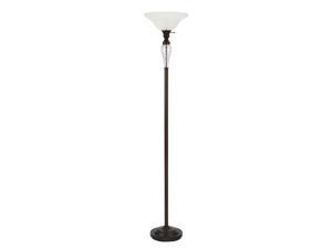 CO-Z Antique Bronze Torchiere Floor Lamp with Glass Shade, Tall Torch Lamp for Living Room Corner Bedroom Office, 71" Uplight Task Standing Lamp with LED Bulb, 3 Way Pole Floor Light