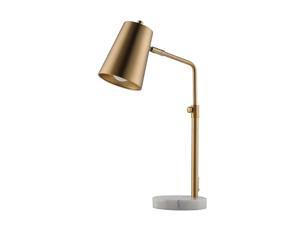 CO-Z Gold Desk Lamps with Marble Base Elegant Metal Shade Task Lamps with 9.5W E26 Bulb for Table Living Room Bedroom Reading