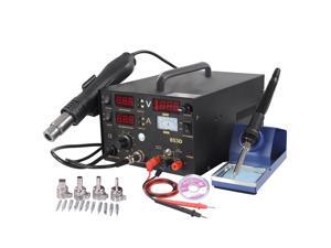 CO-Z 3 in 1 SMD Soldering Rework Station with Hot Air Heat Gun, 853D Digital Solder Iron Station Welding Kit with DC Power Supply, LED Digital Monitor to Adjust the Voltage and Temperature