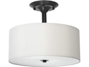 CO-Z Antique Bronze Finish Semi Flush Mount Ceiling Light, Two Bulb White Hardback Fabric Drum Shade Chandelier Light Fixture with Acrylic Diffuser, UL-Certified 120W LED Dimmable Lighting CO-Z Antique Bronze Finish Semi Flush Mount Ceiling Light, Two Bulb White Hardback Fabric Drum Shade Chandelier Light Fixture with Acrylic Diffuser, UL-Certified 120W LED Dimmable Lighting