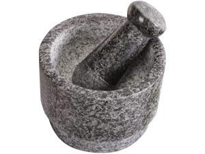 CO-Z Granite Mortar and Pestle Set, 5.5 Inches, 13.5 Oz, Double-Sided Solid Pestle Mortar Stone Grinder, Make Guacamole, Pesto, Salsa, and Coffee, Silicone Lid Mat with Spoon (Black Double Side)