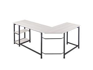 CO-Z 66 in. Large L-Shaped Computer Desk, Industrial Wood and Metal Sturdy Corner Desk with Shelves, for Home Office, Light Maple CO-Z 66 in. Large L-Shaped Computer Desk, Industrial Wood and Metal Sturdy Corner Desk with Shelves, for Home Office, Light Maple